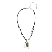 Collar de cuero con olivina